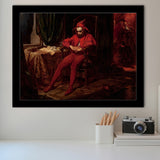 The Sad Jester By Jan Matejko Or Wall Art, Framed Art Print Wall Decor, Framed Picture