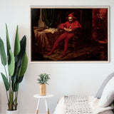 The Sad Jester By Jan Matejko Or Canvas Wall Art, Framed Canvas Print Wall Art Decor,Floating Frame
