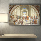 The School of Athens, Raffaello Sanzio da Urbino, Aristotle Painting, Canvas Print Wall Art Decor, Landscape Art Print