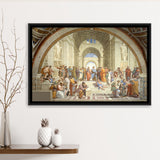 The School Of Athens, Raffaello Sanzio Da Urbino, Aristotle Painting, Framed Canvas Print Wall Art Decor,Floating Frame