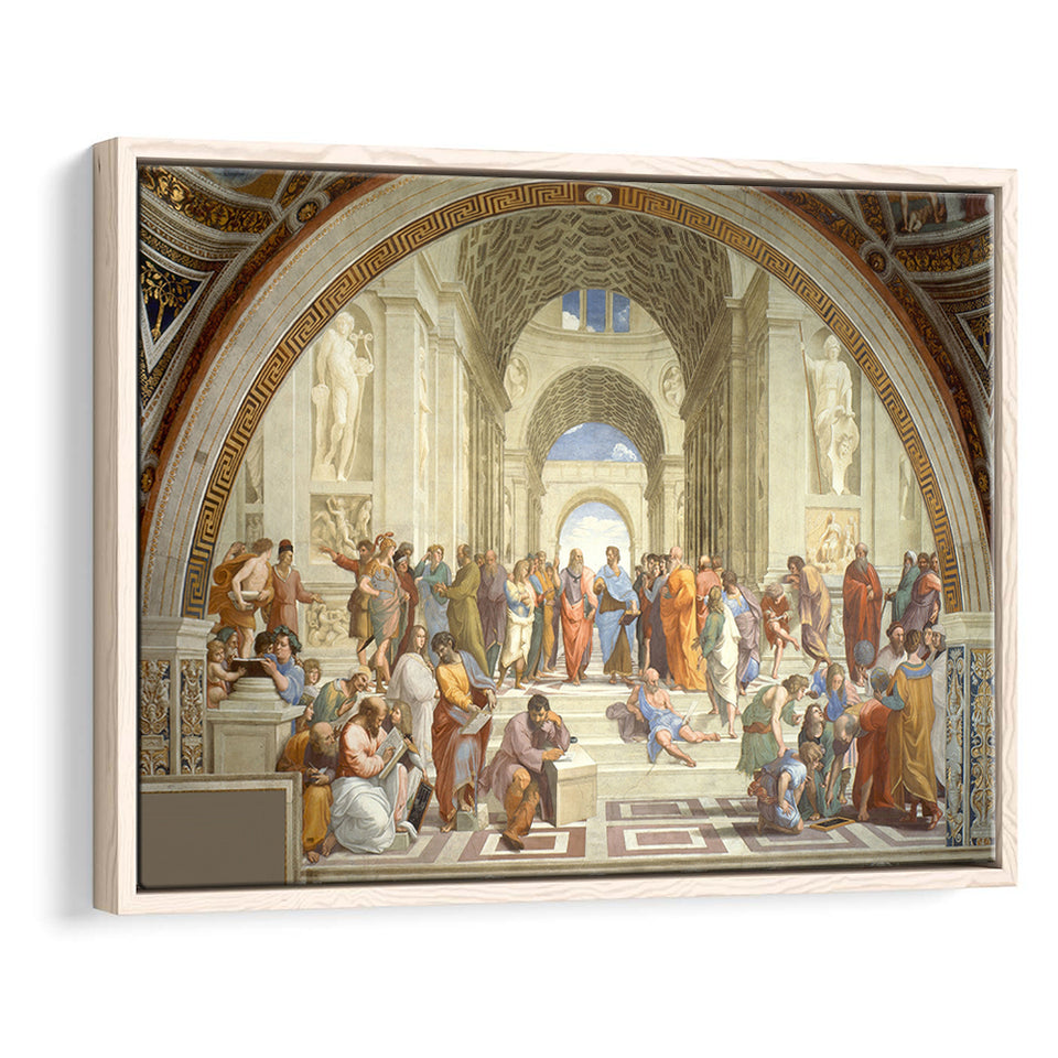 The School Of Athens, Raffaello Sanzio Da Urbino, Aristotle Painting, Framed Canvas Print Wall Art Decor,Floating Frame