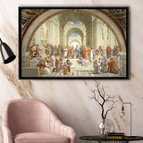 The School Of Athens, Raffaello Sanzio Da Urbino, Aristotle Painting, Framed Canvas Print Wall Art Decor,Floating Frame