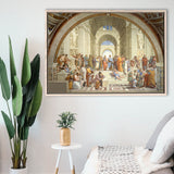 The School Of Athens, Raffaello Sanzio Da Urbino, Aristotle Painting, Framed Canvas Print Wall Art Decor,Floating Frame