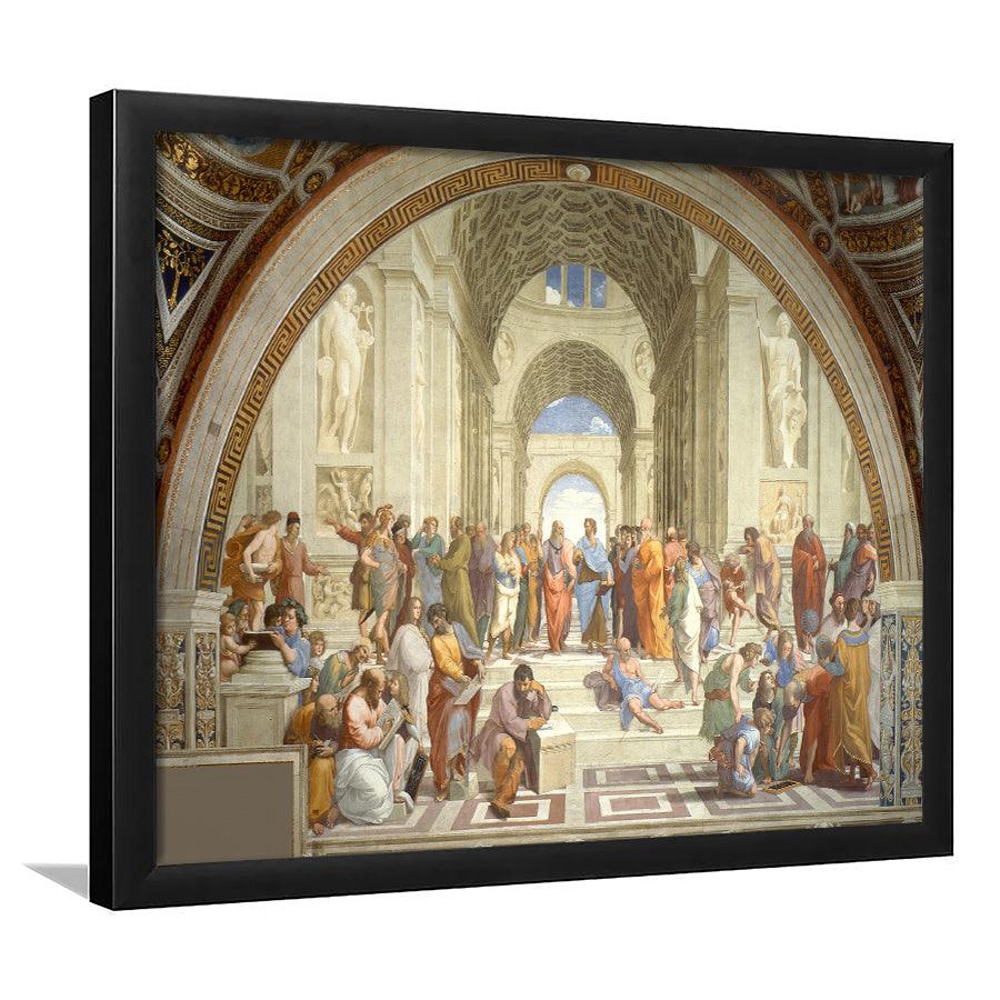 The School Of Athens, Raffaello Sanzio Da Urbino, Aristotle Painting, Framed Art Print Wall Decor, Framed Picture