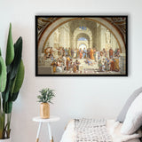 The School Of Athens, Raffaello Sanzio Da Urbino, Aristotle Painting, Framed Canvas Print Wall Art Decor,Floating Frame