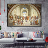 The School Of Athens, Raffaello Sanzio Da Urbino, Aristotle Painting, Framed Canvas Print Wall Art Decor,Floating Frame