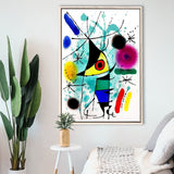 The Singing Fish By Joan Miro Canvas Wall Art, Miro Paintings,Framed Canvas Prints Wall Art Decor, Floating Frame