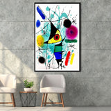 The Singing Fish By Joan Miro Canvas Wall Art, Miro Paintings,Framed Canvas Prints Wall Art Decor, Floating Frame