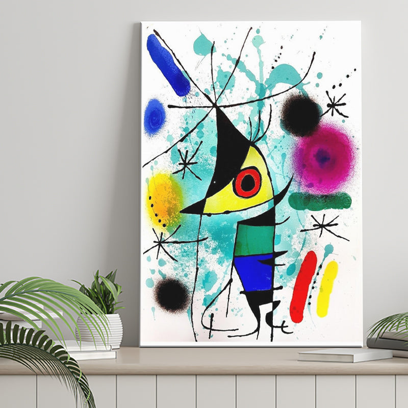 The Singing Fish By Joan Miro Canvas Wall Art, Miro Paintings,Abstract Shapes Art Print, Canvas Painting, Canvas Print Wall Art Decor