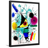 The Singing Fish By Joan Miro Wall Art, Miro Paintings,Abstract Shapes Art Print,Framed Art Prints Wall Decor, Picture Framed