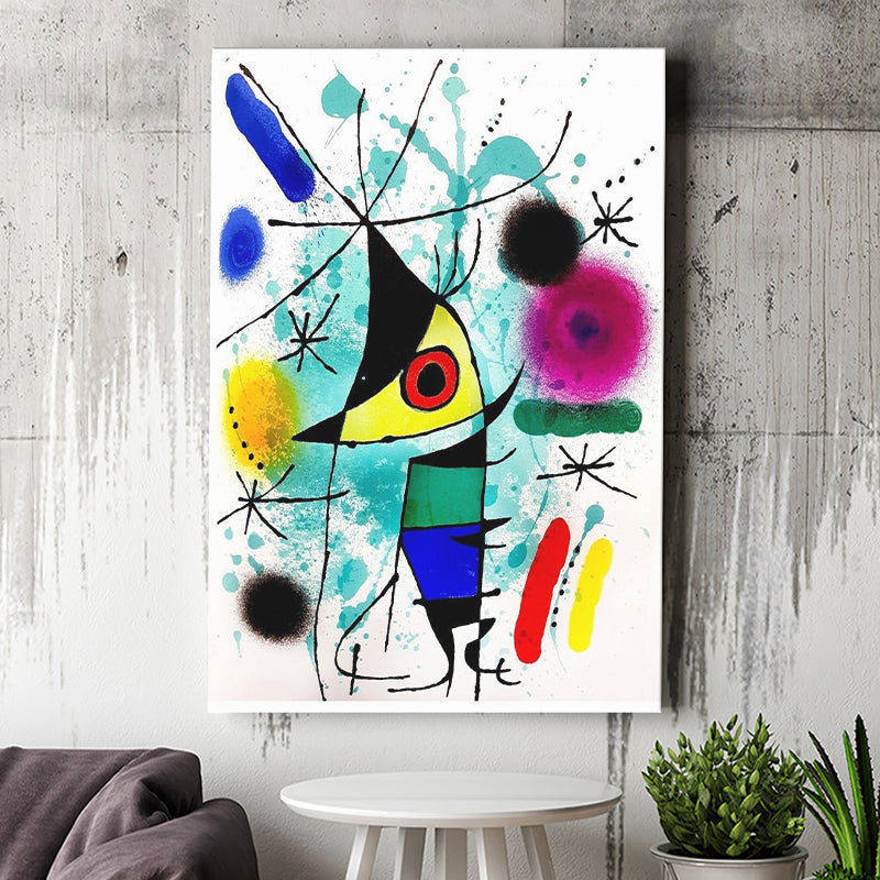 The Singing Fish By Joan Miro Canvas Wall Art, Miro Paintings,Abstract Shapes Art Print, Canvas Painting, Canvas Print Wall Art Decor