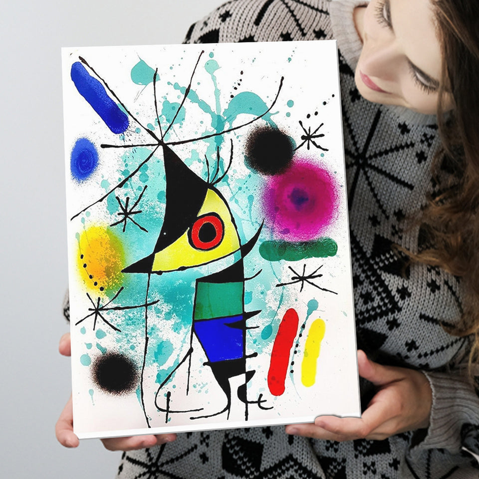 The Singing Fish By Joan Miro Canvas Wall Art, Miro Paintings,Abstract Shapes Art Print, Canvas Painting, Canvas Print Wall Art Decor