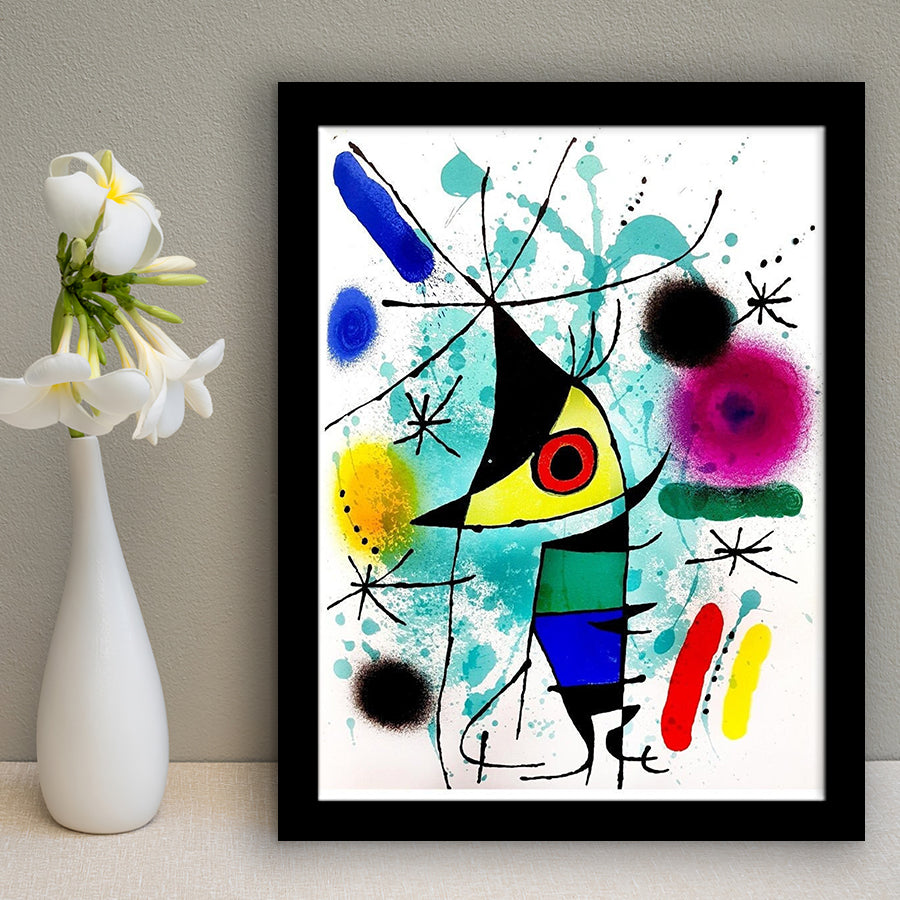 The Singing Fish By Joan Miro Wall Art, Miro Paintings,Abstract Shapes Art Print,Framed Art Prints Wall Decor, Picture Framed
