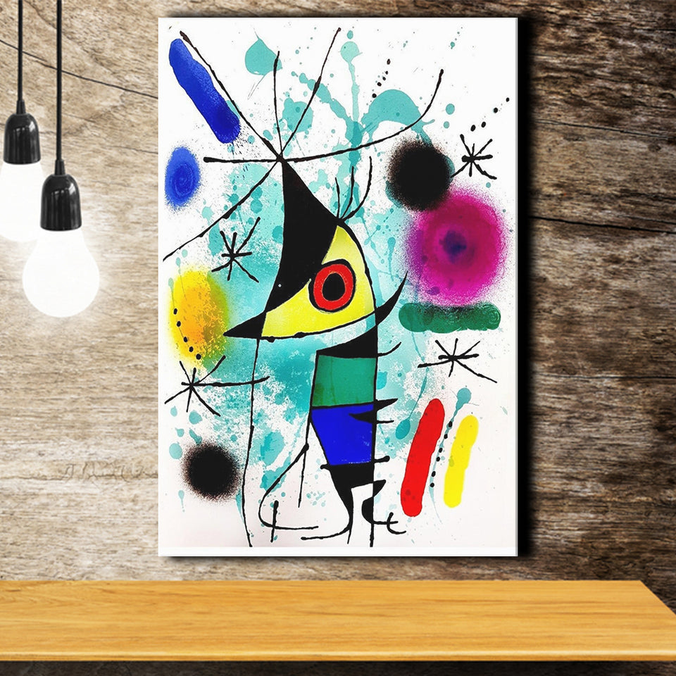 The Singing Fish By Joan Miro Canvas Wall Art, Miro Paintings,Abstract Shapes Art Print, Canvas Painting, Canvas Print Wall Art Decor