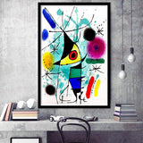 The Singing Fish By Joan Miro Wall Art, Miro Paintings,Abstract Shapes Art Print,Framed Art Prints Wall Decor, Picture Framed