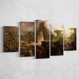 Thomas Cole Expulsion Canvas Print Garden Of Eden Fine Art, Multi Panel Canvas Print Wall Art Decor, 5 Mixed Panel