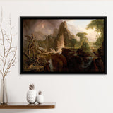 Thomas Cole Expulsion Canvas Print Garden Of Eden Fine Art, Framed Canvas Print Wall Art Decor,Floating Frame