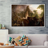 Thomas Cole Expulsion Canvas Print Garden Of Eden Fine Art, Framed Canvas Print Wall Art Decor,Floating Frame