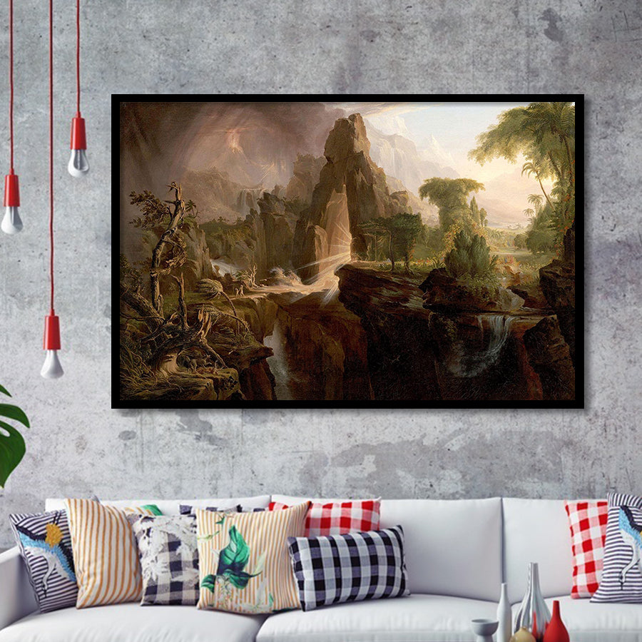 Thomas Cole Expulsion Print Garden Of Eden Fine Art, Framed Art Print Wall Decor, Framed Picture