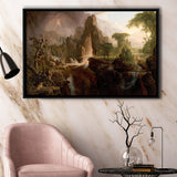 Thomas Cole Expulsion Canvas Print Garden Of Eden Fine Art, Framed Canvas Print Wall Art Decor,Floating Frame