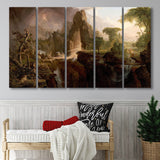 Thomas Cole Expulsion Canvas Print Garden Of Eden Fine Art, Extra Large Multi 5 Panel Canvas Print Wall Art Decor