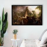 Thomas Cole Expulsion Canvas Print Garden Of Eden Fine Art, Framed Canvas Print Wall Art Decor,Floating Frame