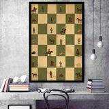 Tiny Cowboys Checkerboard Icon, Green Western Wall Art, Ranch Nursery Print, Framed Art Print, Fine Art Wall Decor