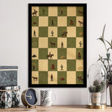 Tiny Cowboys Checkerboard Icon, Green Western Wall Art, Ranch Nursery Print, Framed Art Print, Fine Art Wall Decor