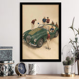 Tiny Golf Framed, Classic Car Golfer Framed Wall Art, Country Club Decor, Golf Lover Gift, Framed Art Print, Fine Art Wall Decor
