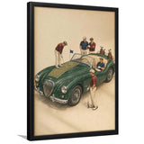 Tiny Golf Framed, Classic Car Golfer Framed Wall Art, Country Club Decor, Golf Lover Gift, Framed Art Print, Fine Art Wall Decor