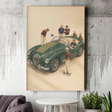 Tiny Golf Framed, Classic Car Golfer Framed Wall Art, Country Club Decor, Golf Lover Gift, Canvas Print Wall Art, Wall Decor