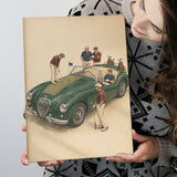 Tiny Golf Framed, Classic Car Golfer Framed Wall Art, Country Club Decor, Golf Lover Gift, Canvas Print Wall Art, Wall Decor