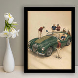 Tiny Golf Framed, Classic Car Golfer Framed Wall Art, Country Club Decor, Golf Lover Gift, Framed Art Print, Fine Art Wall Decor