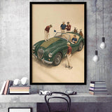 Tiny Golf Framed, Classic Car Golfer Framed Wall Art, Country Club Decor, Golf Lover Gift, Framed Art Print, Fine Art Wall Decor