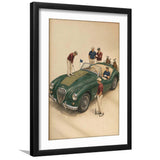 Tiny Golf Framed, Classic Car Golfer Framed Wall Art, Country Club Decor, Golf Lover Gift, Framed Art Print White Border