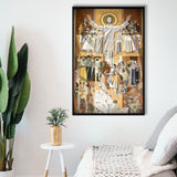 Touchdown Jesus Print Art,Touchdown Jesus Canvas Wall Art,,Framed Canvas Prints Wall Art Decor, Floating Frame