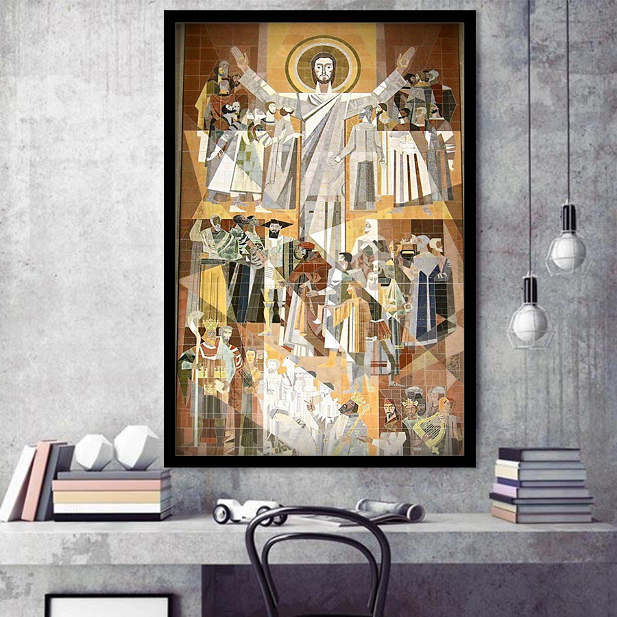 Touchdown Jesus Print Art,Touchdown Jesus Wall Art,,Framed Art Prints Wall Decor, Picture Framed