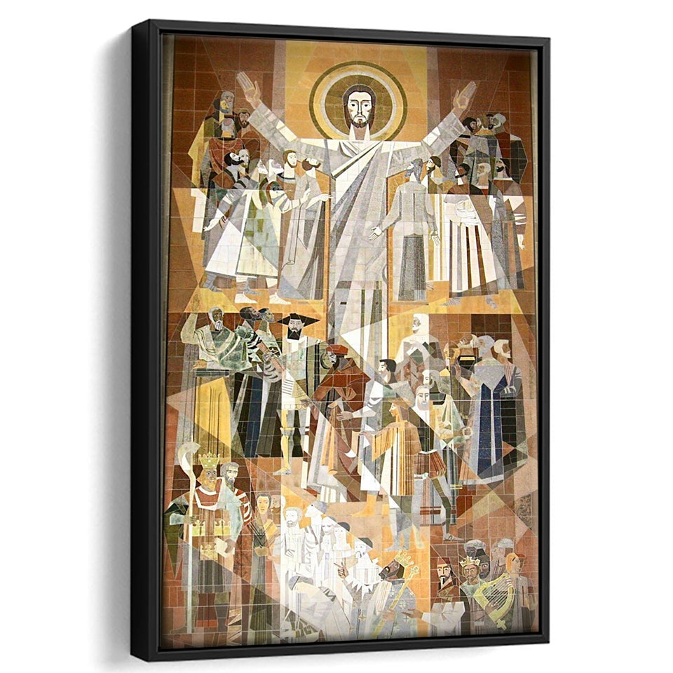 Touchdown Jesus Print Art,Touchdown Jesus Canvas Wall Art,,Framed Canvas Prints Wall Art Decor, Floating Frame