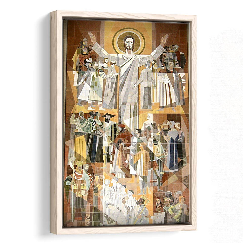 Touchdown Jesus Print Art,Touchdown Jesus Canvas Wall Art,,Framed Canvas Prints Wall Art Decor, Floating Frame