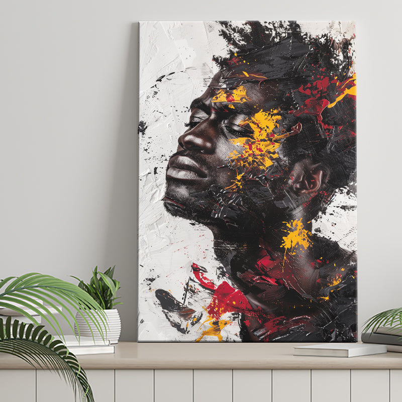 Traditional African American Man Painting Portrait, Canvas Prints Wall Art Home Decor, Painting Canvas Art