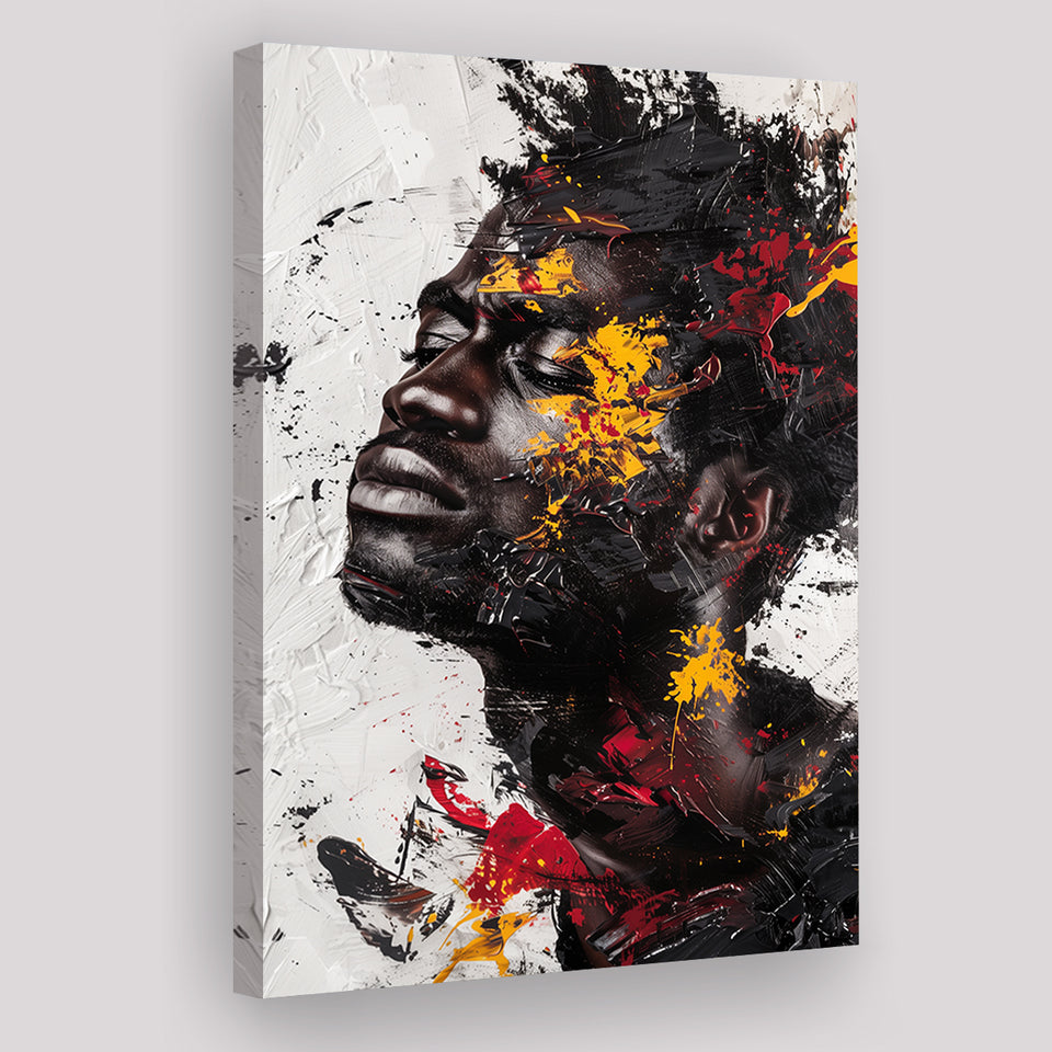 Traditional African American Man Painting Portrait, Canvas Prints Wall Art Home Decor, Painting Canvas Art