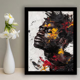 Traditional African American Man Painting Portrait, Framed Art Prints Wall Decor, Picture Framed Painting