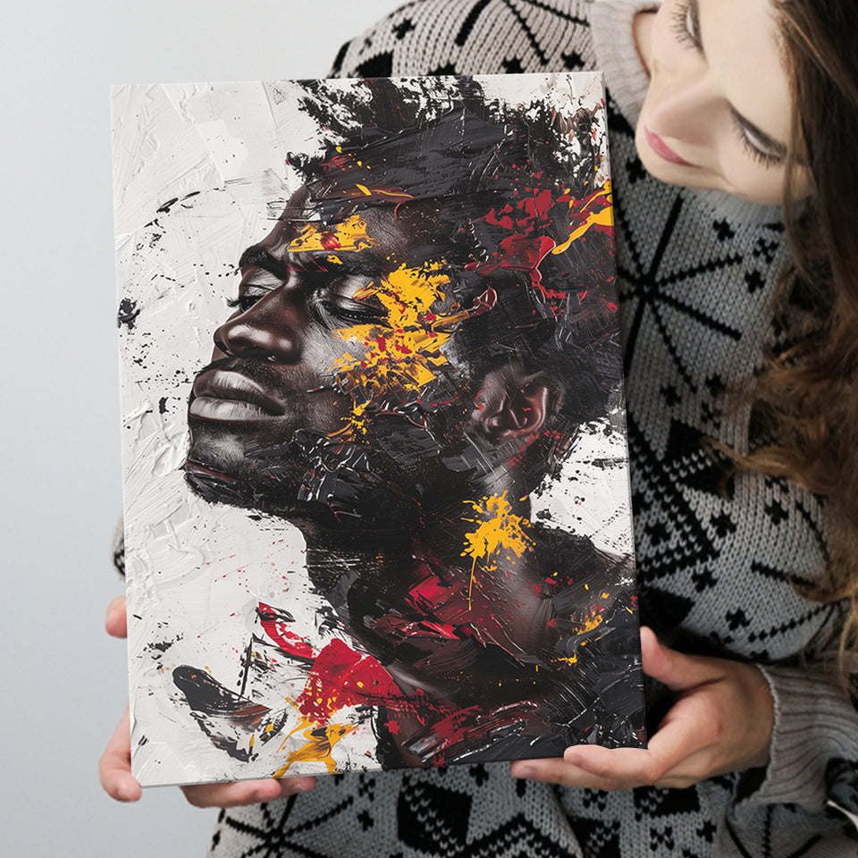 Traditional African American Man Painting Portrait, Canvas Prints Wall Art Home Decor, Painting Canvas Art