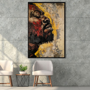 Traditional African American Man Portrait Painting, Framed Canvas Prints Wall Art Decor, Floarting Frame Painting Canvas Art