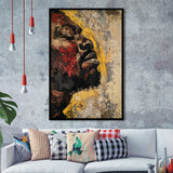 Traditional African American Man Portrait Painting, Framed Art Prints Wall Decor, Picture Framed Painting
