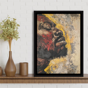 Traditional African American Man Portrait Painting, Framed Canvas Prints Wall Art Decor, Floarting Frame Painting Canvas Art