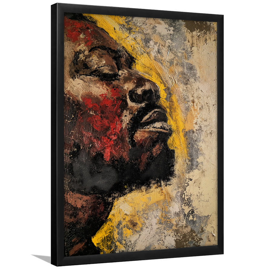 Traditional African American Man Portrait Painting, Framed Art Prints Wall Decor, Picture Framed Painting