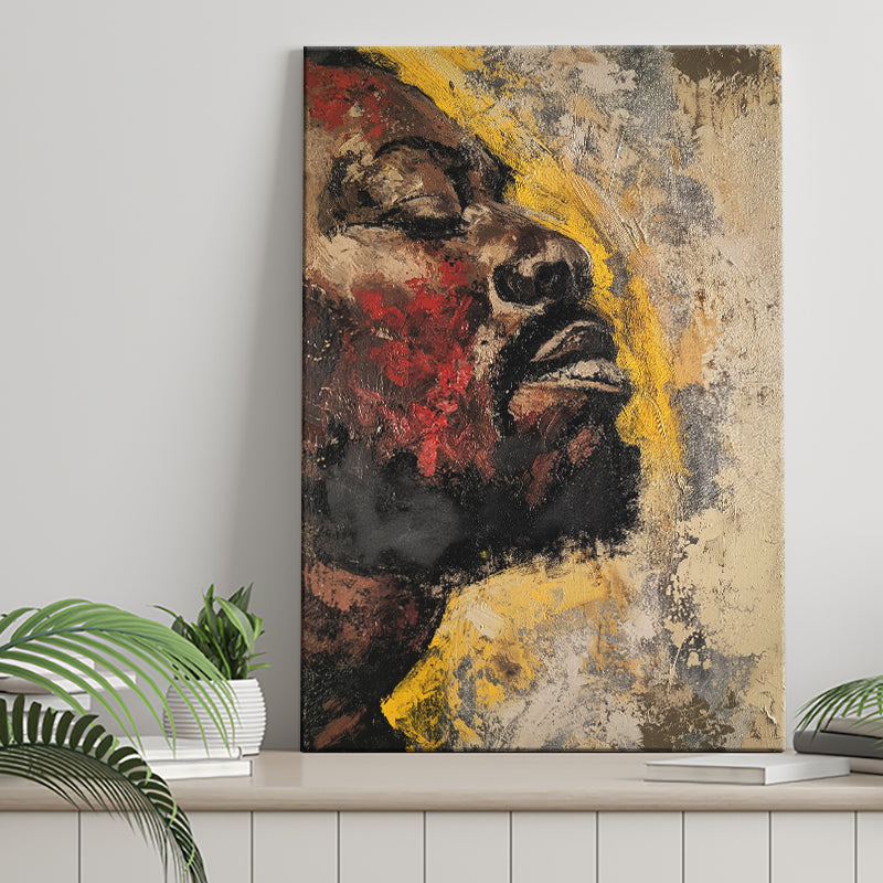 Traditional African American Man Portrait Painting, Canvas Prints Wall Art Home Decor, Painting Canvas Art