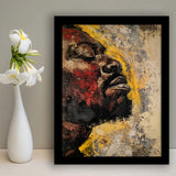 Traditional African American Man Portrait Painting, Framed Art Prints Wall Decor, Picture Framed Painting