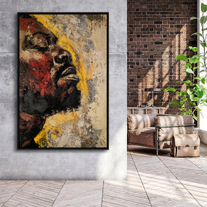 Traditional African American Man Portrait Painting, Framed Canvas Prints Wall Art Decor, Floarting Frame Painting Canvas Art